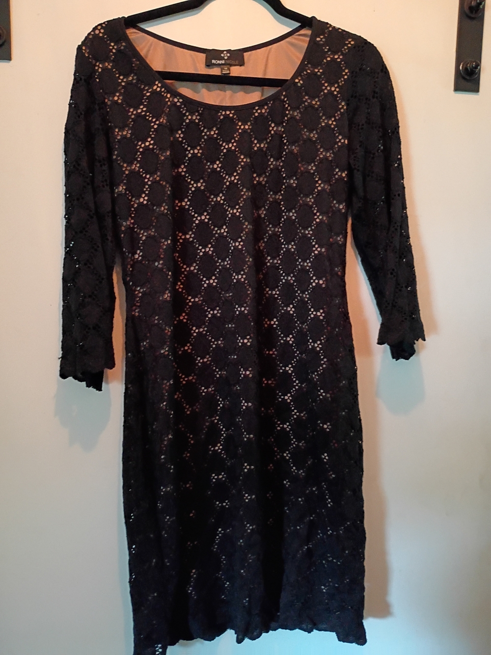 Ronni Nicole Black Lace Midi Sheath Dress - Picture 2 of 6